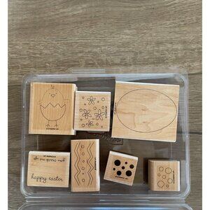 Stampin Up A Good Egg Easter Mounted Rubber Stamps Set Of 7